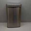 Ninestars Automatic Touchless Motion Sensor Rectangular Trash Can 13.2 Gallons, 50L, Silver, 13 Gal. 50 L, Silver Trim