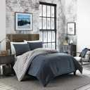 Eddie Bauer - Twin Reversible Comforter Set with Sham, Size: Twin, Comforter- 63" x 86", Sham- 21" x 27"