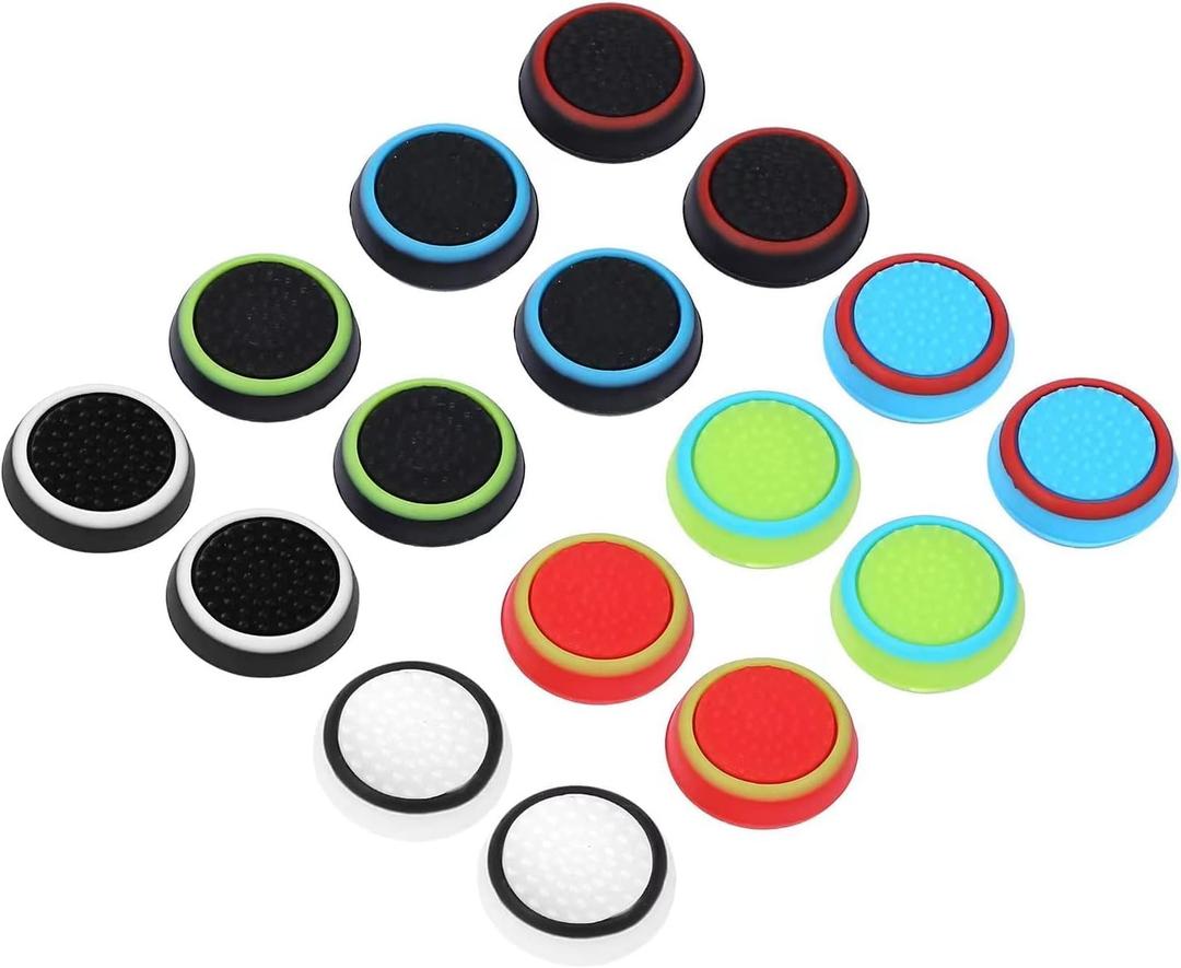 Obeka Compatible with 8 Pairs Thumb Grips Silicone Analog Stick Covers Thumbstick Controller Replacement Joystick Cap PS4 PS3 PS2 Xbox One Xbox 360 Wii U  Assorted
