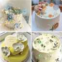 3 x Mujiang Orchid & Chrysanthemum Flower Fondant Molds Set of 4 - Silicone, Food Grade, Easy to Use & Clean, Heat Resistant - Perfect for Cake Decorating, Cupcake Toppers, Candy & Chocolate