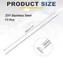 uxcell 10 Pcs 304 Stainless Steel Round Rod, 3/16" Diameter, 18"(450mm) Length Metal Solid Shaft Rods, Steel Stick Lathe Bar Stock for Crafts DIY Models Plane Ship Cars