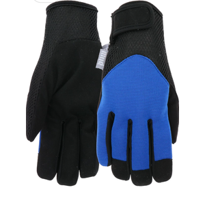 MUD Tough Men's Gardening Gloves, Synthetic Leather, Breathable Spandex, High Dexterity, True Blue, Large/X-Large (MD52021TB-LXL)