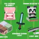 Paladone Minecraft Pig 2-in-1 Cushion Blanket - Officially Licensed Microsoft Travel Blanket, Foldable Soft Fluffy Throw, Gamer Living Room or Bedroom Decor 120cm x 150cm