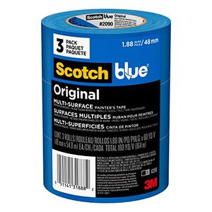ScotchBlue Original Multi-Surface Painters Tape, 2 Inch Wide (1.88 In. x 60 Yds), 2 Rolls, Blue Paint Tape Protects Surfaces and Removes Easily, Masking Tape for Indoor and Outdoor Use (2090-48EP3)