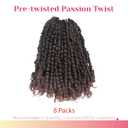 BOHOBABE Pre-twisted Passion Twist Crochet Hair 14 Inch Short Pre-looped Crochet Passion Twist Braiding Hair 8 Packs (T30)