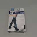 Truform Compression Socks, 15-20 mmHg, Women's Dress Socks, Knee High Over Calf Length, Black Rib Knit, Medium