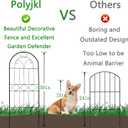 Decorative Garden Fence 10 Pack, 30in (H) x 10ft (L) Rustproof Metal Wire Animal Barrier, Arched Flower Edging Border Fencing Panel for Dog, Yard, Patio, Outdoor, Decor