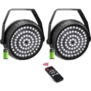 Battery Strobe Light Halloween, Rechargeable White Strobe Lights USB Powered Remote Control & Sound Activated Wireless LED Strobe Light for Party DJ Disco Stage Dance Wedding - 2Pack Battery Strobe Light Halloween, Rechargeable White Strobe Lights USB Powered Remote Control & Sound Activated Wireless LED Strobe Light for Party DJ Disco Stage Dance Wedding - 2Pack