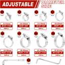 202PCS Hose Clamp Assortment, 1/4-2(6-51mm) Adjustable Stainless Steel Worm Gear Clamps for Plumbing, Pipe, Fuel Line, Automotive, Garden and Mechanical Applications