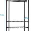 Ulif H4 Portable Closets, 4-Tier Metal Clothes Garment Rack for Bedroom and Cloakroom, Clothing Closet Storage and Organizer Wardrobe, 35.4" W x 14" D x 76.4" H, Black