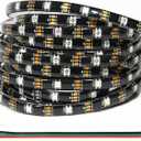 WS2812B IC RGB 5050SMD Individually Addressable LED Strip Light 150LEDs 16.4FT 30LEDs/M Flexible Black FPCB Light, Full Color LED IP65 DC5V (Power Supply&Controller Not Included)