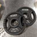 Fitvids Olympic Cast Iron 2-Inch Weight Plates Including 5FT Olympic Barbell Bar & Safely Locks, 110 Pounds Set (95 Lbs Plates + 15 Lbs Barbell Bar), Multiple Packages