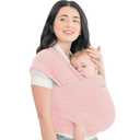 KeaBabies Baby Wrap Carrier - All in 1 Original Baby Carrier Newborn to Toddler Sling, Easy to Wear, Hands Free Bonding, Lightweight, Breathable Infant Wraps (Dusty Pink) (One Size, Pack of 1)