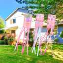 Flutesan 4 Pcs Valentine's Day Windsock 40-inch with Hook Outdoor Hanging Decoration Pink Heart-shaped Valentine's Theme Holiday Windsock for Patio Terrace Garden Path Party Decoration