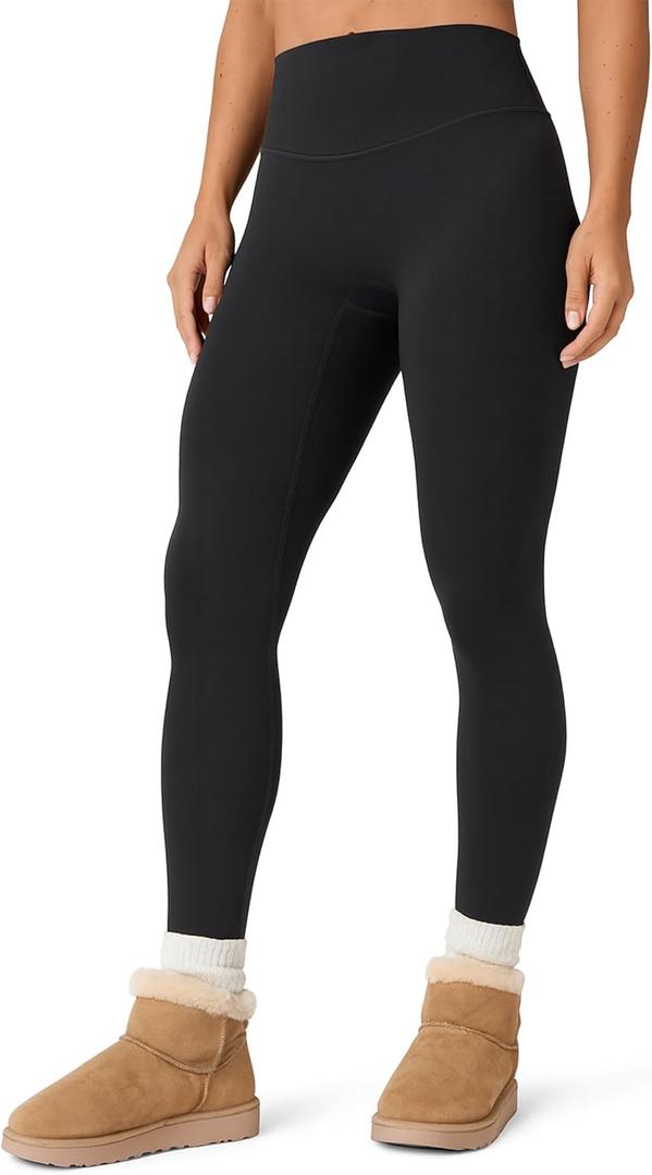 Unthewe High Waisted Naked Feeling Workout Leggings - Buttery Soft No Front Seam Yoga Pants(U800-Black-S)