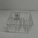 Smart Design Dish Drainer Rack - Small - In Sink or Counter Drying - Steel Metal Wire - Cutlery, Plates, Dishes, Cups, Silverware Organization - Kitchen (Chrome - 14 x 5.5 Inch)