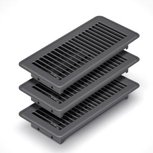 4" x 10" (Duct Opening Size) Floor Register Dark Gray 3 Pack Premium Steel Easy Adjust Floor Vent Cover for Home