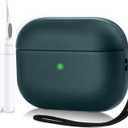 AirPods 4 Case Cover with Cleaning Kit, Premium Leather Texture Full Body Protective Case for Apple AirPods 4th Generation, Shockproof & Anti-Scratch with Front LED Visible  Green