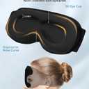 3D Contoured Sleep Mask with Bluetooth Headphones, Eye Masks for Sleep with Ultra-Thin Stereo Speakers for Men, Women, Tech Gifts
