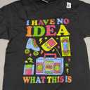 I Have No Idea What This Is Men Women 70s 80s 90s Kid Outfit T-Shirt (Small, Black)