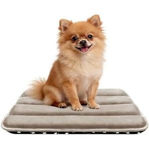pobopobo Dog Crate Pad, Ultra Soft & Anti-Slip Kennel Mat, Secure Fit for Metal Crates & Dog Cages, Washable Cozy Bed for Small Medium Large Dogs Light Brown, S(23"*14"*1.5")
