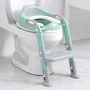 Potty Training Toilet Seat Boys Girls,Toddlers Potty Seat Potty Chair, Kids Toilet Training Seat with Step Stool Ladder Fedicelly (Gray/Green)