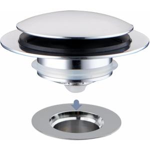 Chrome Plated Universal Tub Dain Stopper, Hidrop Pop Up Bath Drain Tip Toe Bathtub Drain Stopper, Conversion Kit Assembly, Replaces Lift and Turn, Tip-Toe and Trip Lever drains for Tub, EZ Install