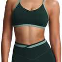 Aoxjox Women's Color Block Workout Sports Bras Fitness Blair Bra Athletic Yoga Crop Tank (Medium)
