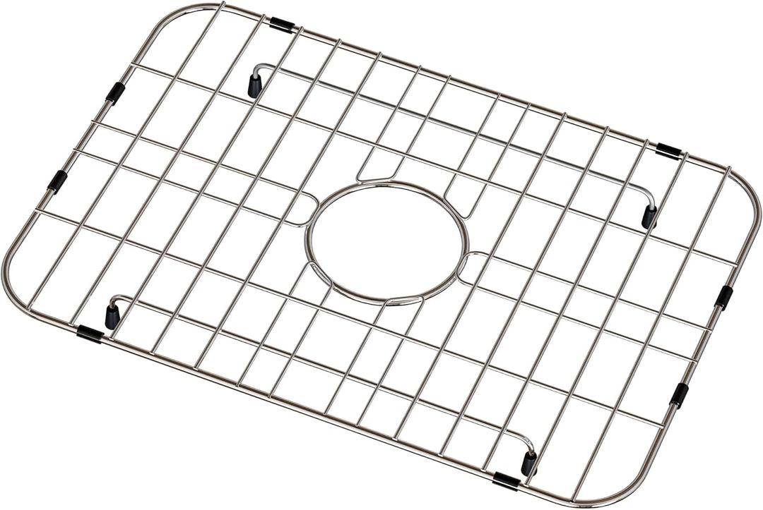 Sink Grid 18" X 12-1/2", Centered Drain with Corner Radius 1-1/2" Stainless Steel Material for Sink (18 X 12" Centered Drain)