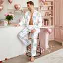 Unisex Ultra Soft Pajama Set, Valentines Pajamas, Soft Warm Matching Sleepwear Gift for Women Men (L)