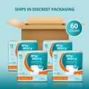 WhyWorry Adult Diapers with Tabs, Disposable Incontinence Briefs for Women & Men with Maximum Absorbency, Adult Briefs for Incontinence Overnight, Odor Control, Unisex, Large, 60 Count (4 Packs of 15)