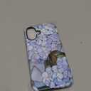 QLTYPRI Flower Case for iPhone 16 Plus, Aesthetic Cute Floral Phone Case for Girls Women, Protective Hybrid 2-Layer Hard Shell Silicone Cover Durable Shockproof Phone Cover - Blue Hydrangea