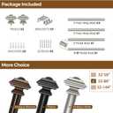 KAMANINA Antique Silver Curtain Rods for Windows 48 to 84 Inches, 1 Inch Curtain Rod 32 to 86 inch(2.6-7.1ft), Single Drapery Rods with Square Ends