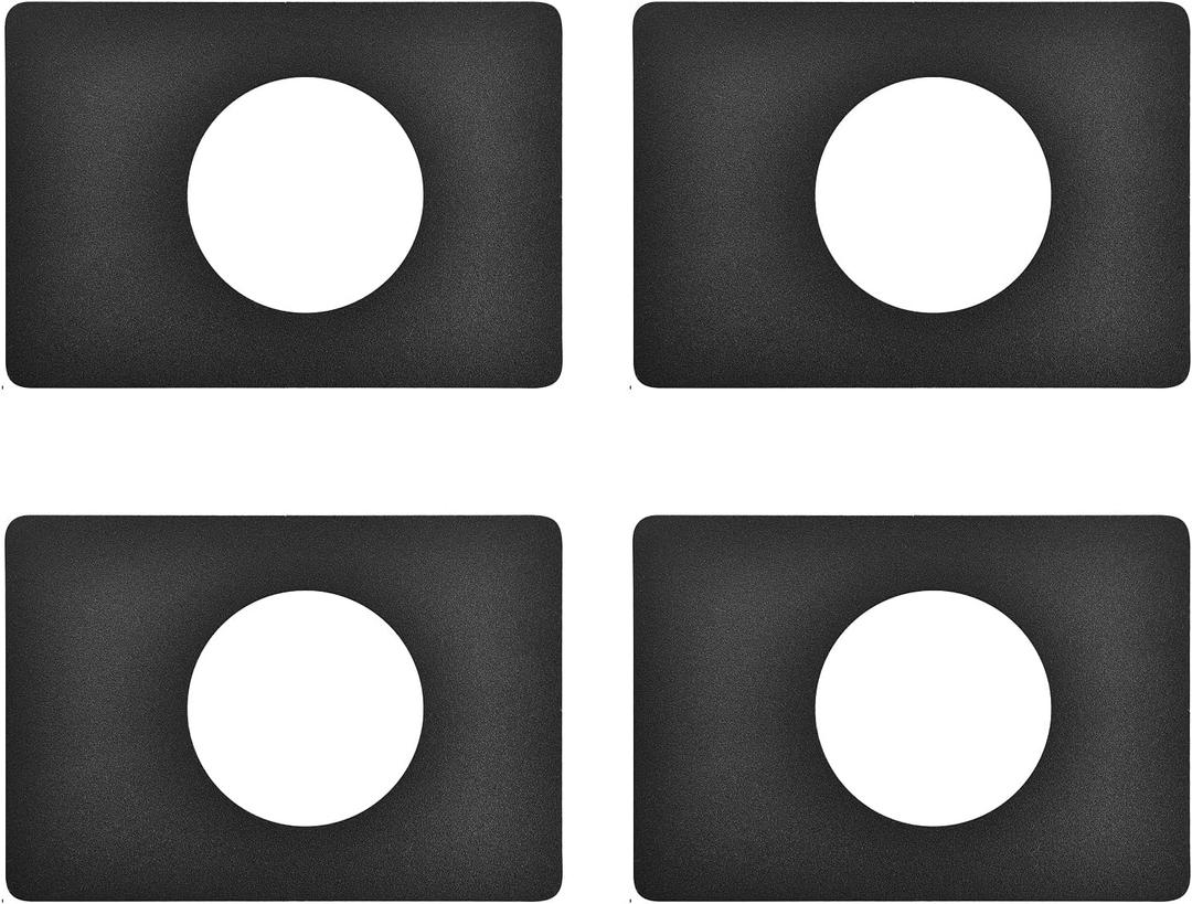 Door Knob/Deadbolt Reinforcement Plate Matte Black, Door Lock Fixing Cover Filler Repair Backplate Kit, Door Handle Hole Reinforcer 4PCS