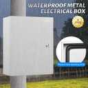 Steel Electrical Junction Box, 24 x 24 x 8 Waterproof & Dustproof Electrical Enclosure, Outdoor & Indoor Universal Project Box with Lock & Mounting Plate