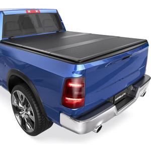 KUIPERAUTO Fiberglass Tri Hard Tonneau Cover Fleetside Compatible with 2002-2026 Dodge Ram 1500 Classic & New Body/Ram 2500 3500 (w/o Ram Box)-6.5 FT Bed On Top 76.3 inch Truck Bed Cover