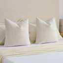 FUTEI Cream Decorative Throw Pillow Covers 16x16 Inch Set of 2,Soft Cozy Chenille Geometric Textured Cushion Case,Home Decor for Couch Bed Living Room