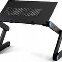 Adjustable Laptop Computer Lap Desk Portable Multifunctional Cooling Ergonomic Vented Table TV Bed Tray Stand Mount Holder(480 * 260mm, Black)