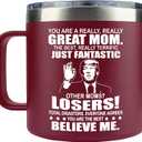 Gifts for Mom from Son, Daughter - Christmas Gifts for Mom, Wife, Women - Moms Birthday Gift Ideas, Cool Birthday gifts for Moms, Mothers - Best mom Mug, 14 Oz Stainless Steel moms Coffee Mug