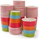 50 Pieces Mexican Fringe Paper Cups 9 Oz Fiesta Party Disposable Beverage Cups for Cinco De Mayo Tableware Mexican Party Decorations
