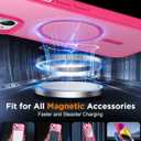 3 x SPIDERCASE Designed for iPhone 14 Plus Case, Magnetic Translucent [2 Pack Tempered Glass Screen Protector] Anti-Fingerprint Anti-Scratch Case for iPhone 14 Plus 6.7,Hot Pink