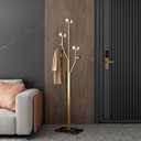 JIAYUEJU Heavy Duty Coat Rack Tree-shaped Metal Freestanding Coat Tree with Sturdy Marble Base Corner Coat Rack for Bedroom Entryway Hallway 14.96 x 10.24 x 68.9 Inches (Gold)