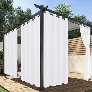 HolidayIdeas Outdoor Curtains for Patio Waterproof, 4 Panels - 54 x 84 Inch - Privacy Protection & Light Filtering Curtains Grommet Outside Curtains for Porch, Gazebo, Pergola, Backyard