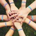 108 Pcs Suicide Prevention Awareness Bracelets - 33'' Teal & Purple Beads Necklace Bulk Inspirational Silicone Wristband for Suicide Awareness Day 2025 Charity Campaign Party Favors