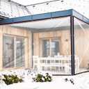 Clear Tarp - Heavy Duty Waterproof 8x12FT Plastic Tarps with Grommets Clear Vinyl Tarps for Outdoor Porches Transparent Tarpaulin for Patio Enclosure Roofs Greenhouse Plant Chicken Coop Cover