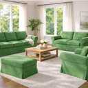 Velvet Pets Friendly Sofa Covers Made Compatible for IKEA Ektorp Loveseat Two Seat Slipcovers (Velvet Green Ektorp 2)