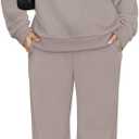 XIEERDUO Sweatsuits Women 2 Piece Outfit Matching Lounge Sets Fall Outfits 2025 Fashion Clothing Crewneck Track Suits (Pink, M)