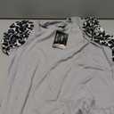 acelyn Womens Summer Leopard Print Patchwork Puff Short Sleeve Shirt Casual Slim Fit Blouse Tops XL