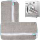 HSQUARE Shoe Washing Bag 2 Pack for Washing Machine  Fits Sneakers, Running Shoes, Sports Shoes, Boots & Kids Footwear  Triple Layer Mesh with Chenille Padding & Strong Zipper  Laundry Bag