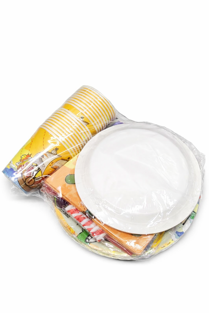 141Pcs Cartoon Themed Birthday Party Decorations for 20 Guests Cartoon Tableware Supplies Party Plates and Napkins Forks Cups Straws Tablecloth for Baby Shower Birthday Decorations